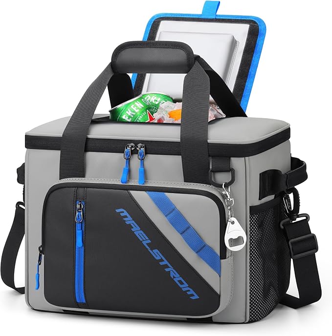 Maelstrom Cooler Bag, 30 Cans Beach Cooler, Large Leakproof Insulated Soft Cooler with Bottle