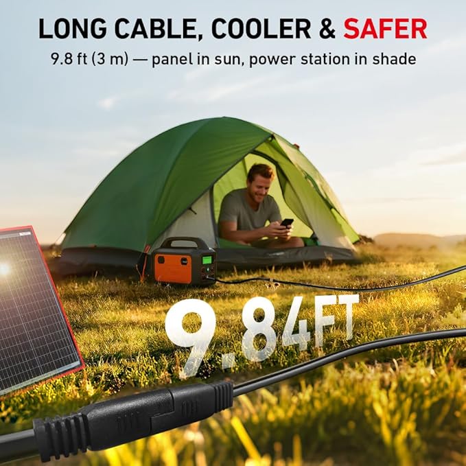 DOKIO 100W Portable Foldable Solar Panel Kit, Compact 18.9x26in Design 5.3lb with Standalone