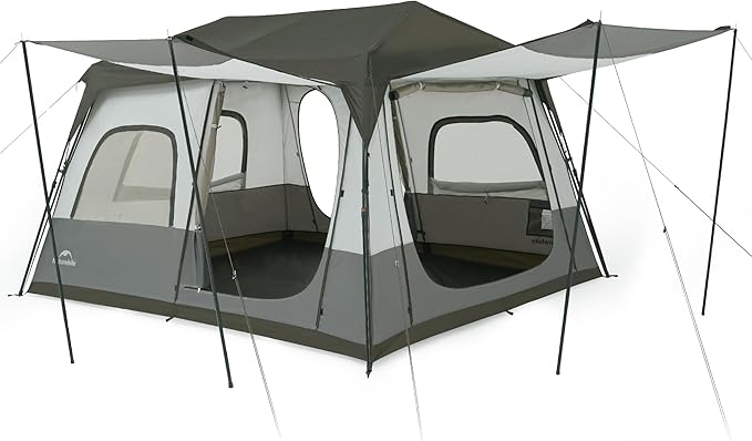 Naturehike Cape 4/6/8 Person Camping Tent, 60S Easy Setup Instant Tent Pop up Tent, Waterproof