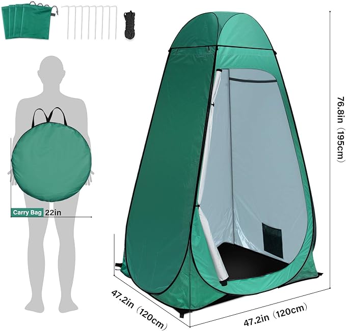 anngrowy Shower Tent Pop-Up Privacy Tent Camping Portable Toilet Tent Outdoor Camp Bathroom
