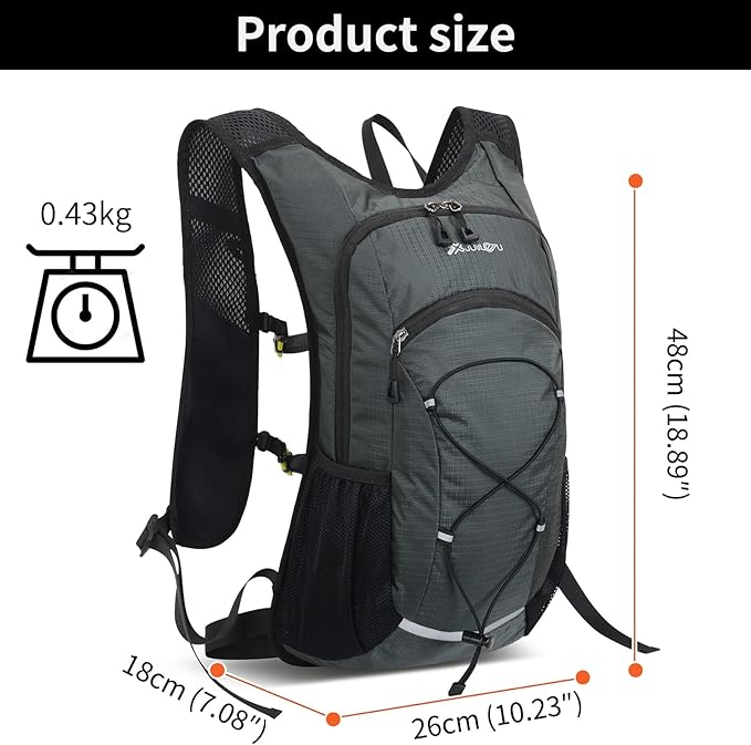 15L Small Hiking Backpack Lightweight Hydration Backpack for Men Women, Warterproof Hiking Daypack