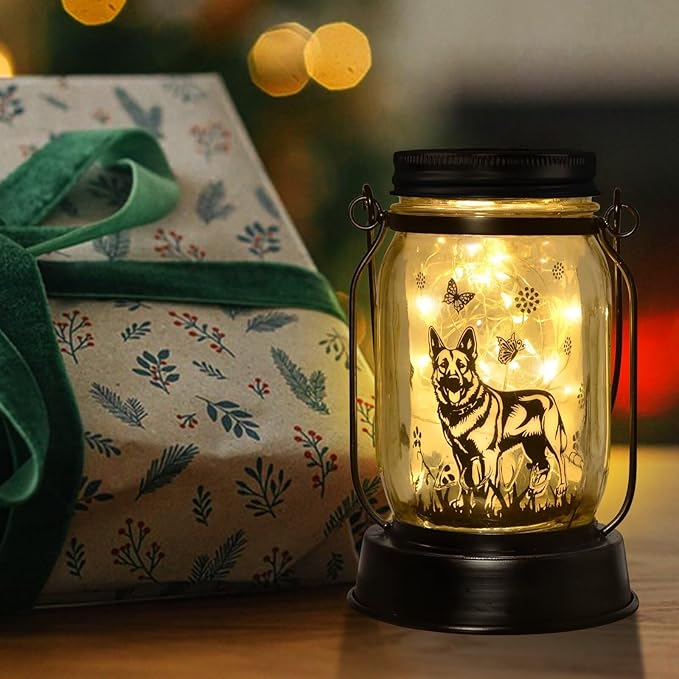 German Shepherd Gifts for Women/Men, German Shepherd Solar Lanterns Dog Mom Birthday, Dog Lovers