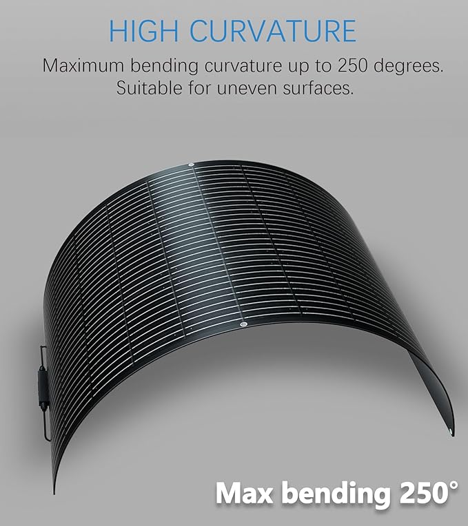 Flexible Solar Panel kit 100W Monocrystalline Module,10A Charge Controller,Extension Cable Off-Grid