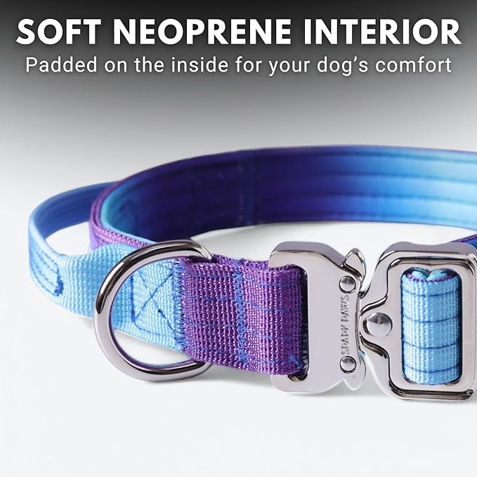 Spark Paws Tactical Dog Collar - Heavy Duty, Premium Quality, Thick and Durable for Large and
