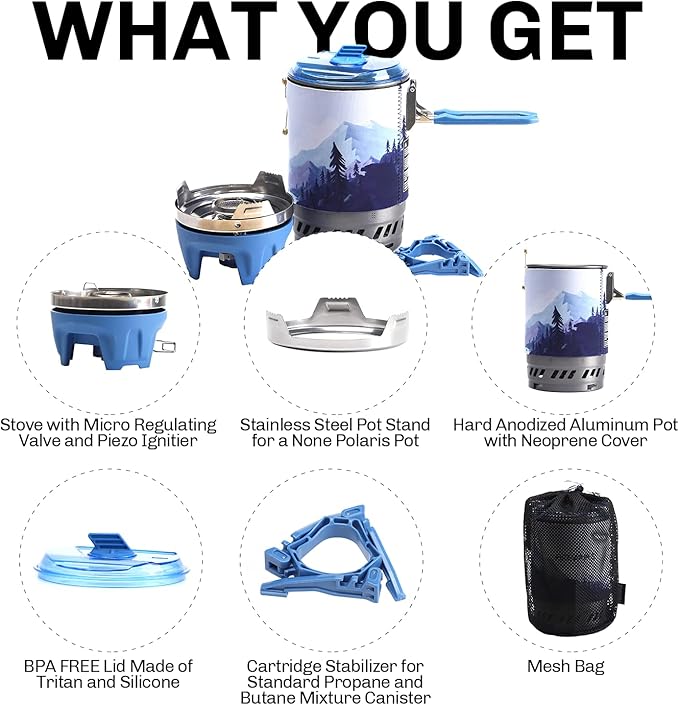 Fire Maple Polaris Pressure Regulator Cooking System | Portable Camping Backpacking Gas Stove with