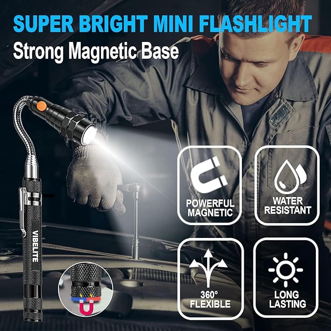 VIBELITE Extendable Magnetic with Telescoping Magnet Pickup Tool-Cool Gadget Gifts for Him