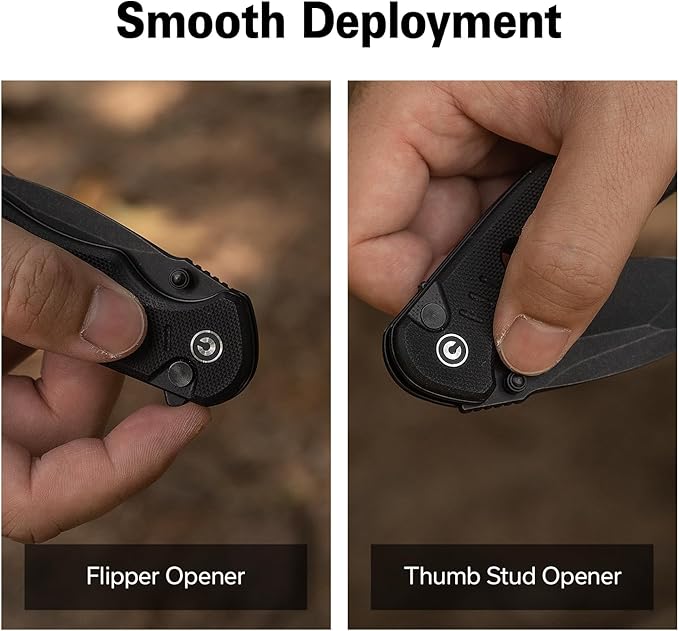 CIVIVI Triptych Folding Pocket Knife, 2.97" 14C28N Blade G10 Handle with Reversible Clip, Button