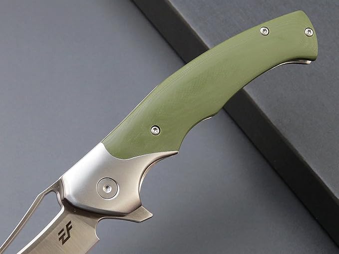 Eafengrow EF7 Folding Knife K110 Steel Blade G10&Stainless Steel Handle EDC Tool Knives for Outdoor