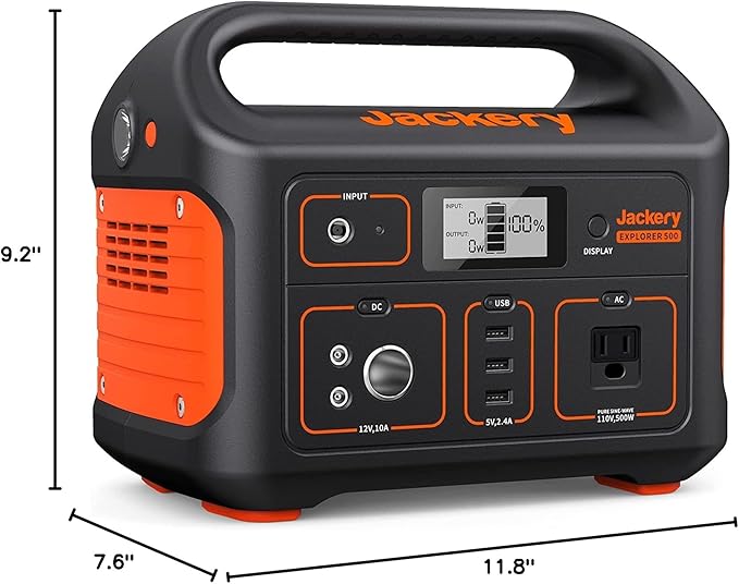 Jackery Portable Power Station Explorer 500, 518Wh Outdoor Solar Generator Mobile Lithium Battery