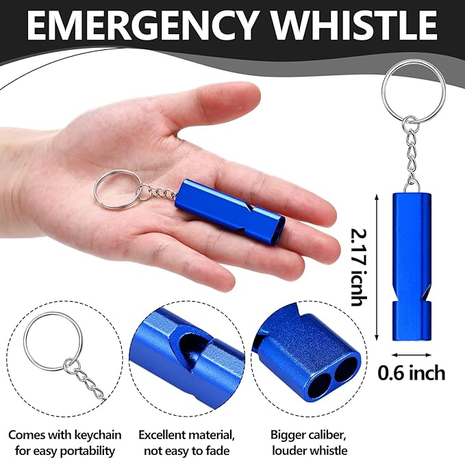 4 Sets Bear Bells with Whistle for Hiker, Loud Bear Bell with Emergency Whistle, Bear Bells for