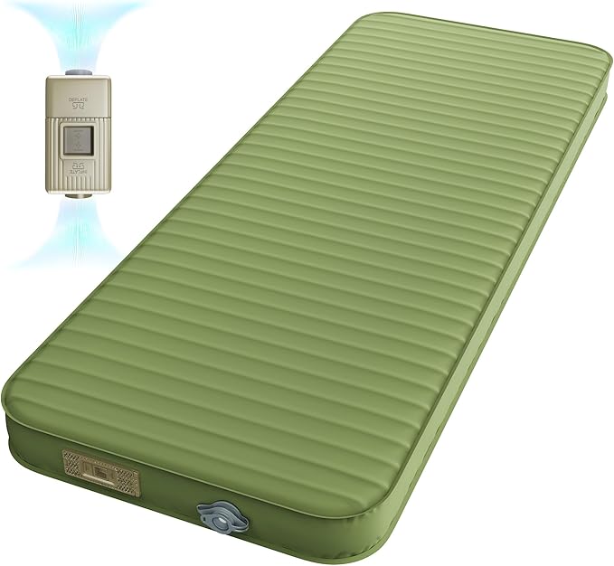 Camping Sleeping Pad, 4" Ultra-Thick Memory Foam Camping Mat with Built-in Electric Pump, 9.5