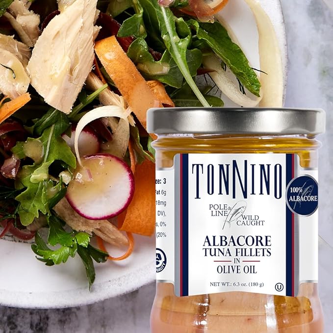 Tonnino Tuna Fish Albacore - Olive oil ??Pack of 6 ??Alternative to Salmon ??Protein Snacks ??Ready