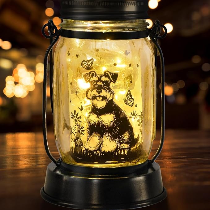 kyoryuger Schnauzer Gifts for Women/Men Schnauzer Solar Lanterns Dog Mom Birthday Dog Lovers