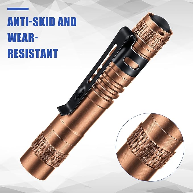 Hortsun 10 Pcs Mini Flashlight Bulk LED Pen with Pocket Small Flashlight with Clip for Outdoor