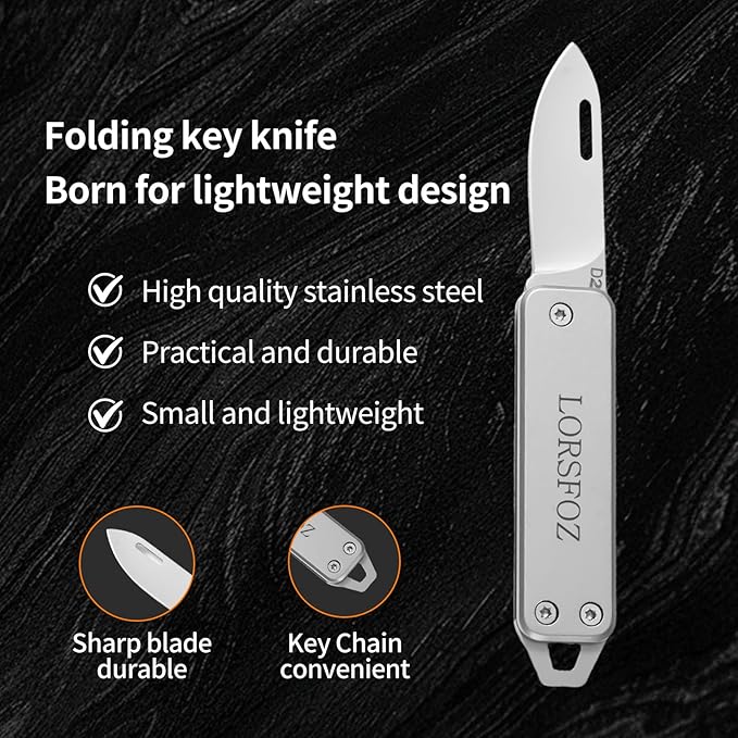 Stainless steel mini folding knife, portable key chain knife and small portable grindstone and