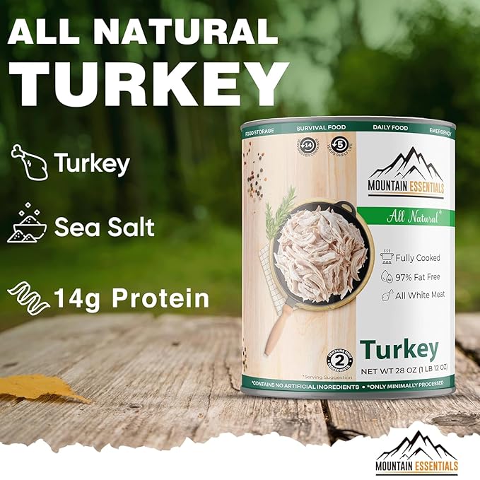 MOUNTAIN ESSENTIALS Fully Cooked Ready to Eat Canned Meat Variety Pack 28 Oz – 3 Beef, 3 Ground