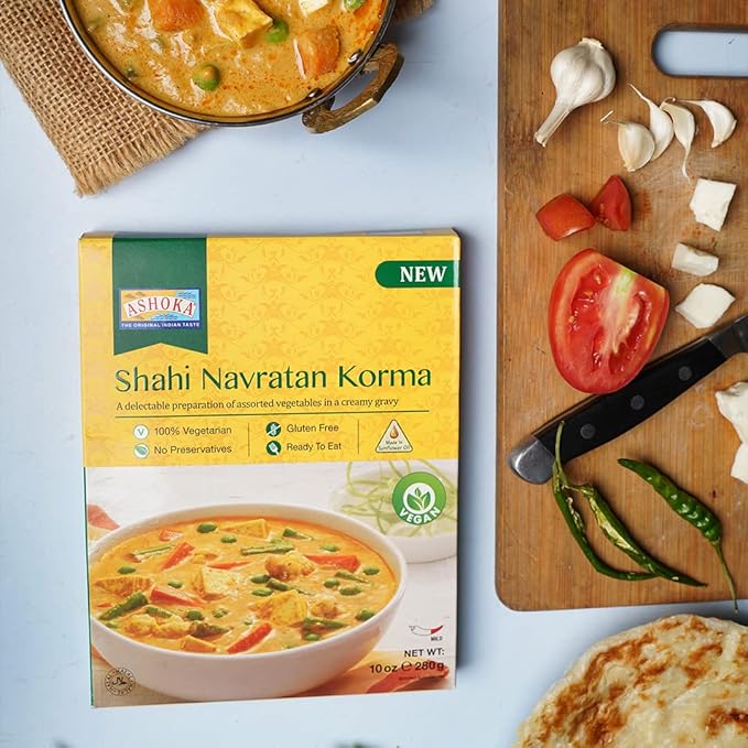 Ashoka Traditional Indian Meals 1932, Vegan Mixed Vegetable Curry, All-Natural Ready to Eat