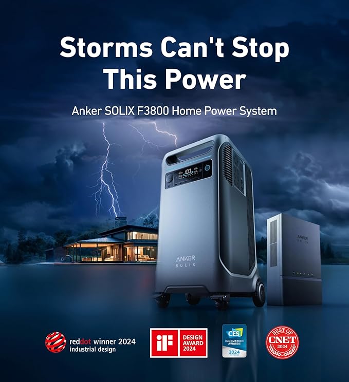 Anker SOLIX F3800 Portable Power Station and BP3800 Expansion Battery with 400W Solar Panel