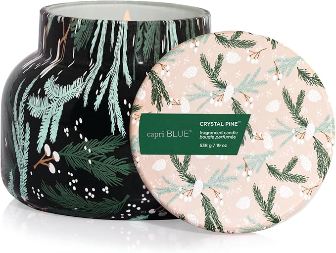 Capri Blue Pattern Play Signature Holiday Candle - Luxury Holiday Scented Candle for Home- Long