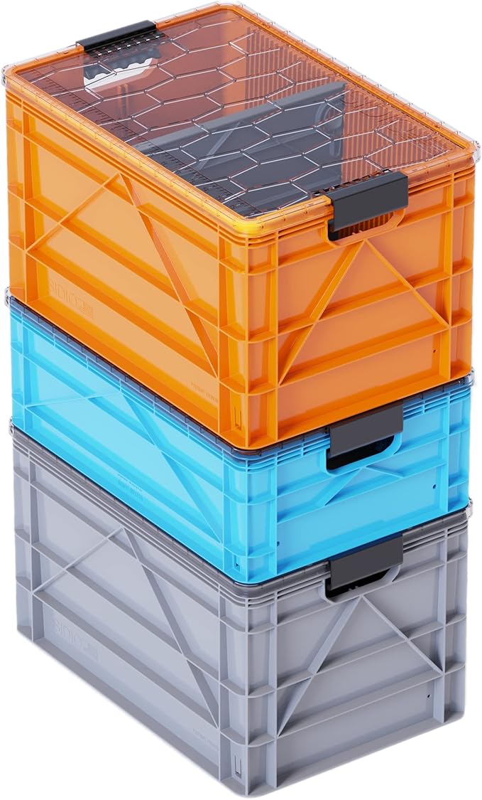 SIDIO CRATE Starter Pack - Two Full Size and One Half Size SidioCrate, Stackable Outdoor Organizer