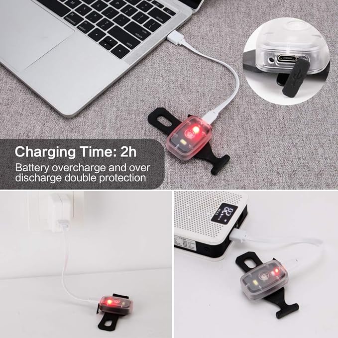 LED Safety Light, Clip On Strobe/Running Lights for Runners, Bike Tail Light with 5 Lighting Modes