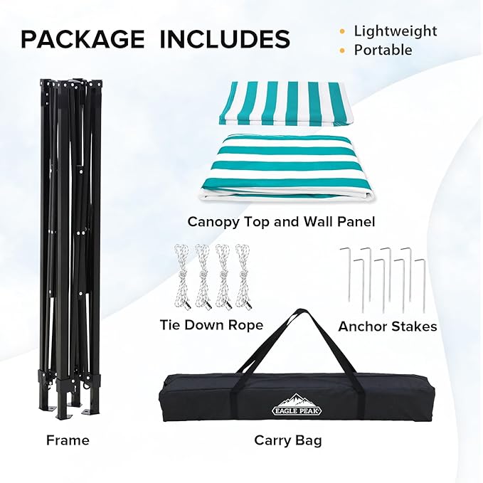 EAGLE PEAK Flex Compact 5x5 Pop-up Canopy Changing Room, Portable Privacy Dressing Room for Indoor