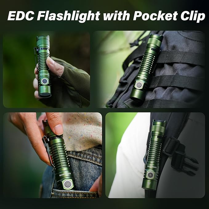 Sofirn SP31 V3.0 Pocket Flashlight Rechargeable, 1200 High Lumen Tactical Flashlight with Powerful