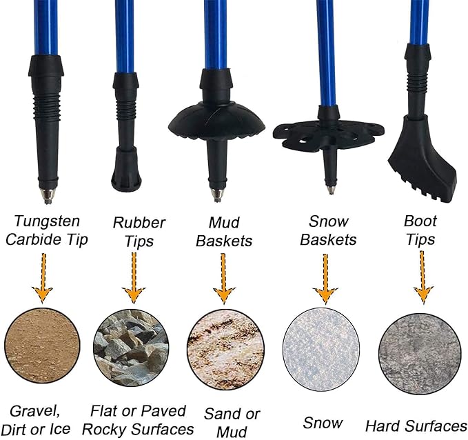 Aihoye Hiking Trekking Poles, 2 Pack Collapsible, Lightweight, Anti Shock, Walking Sticks