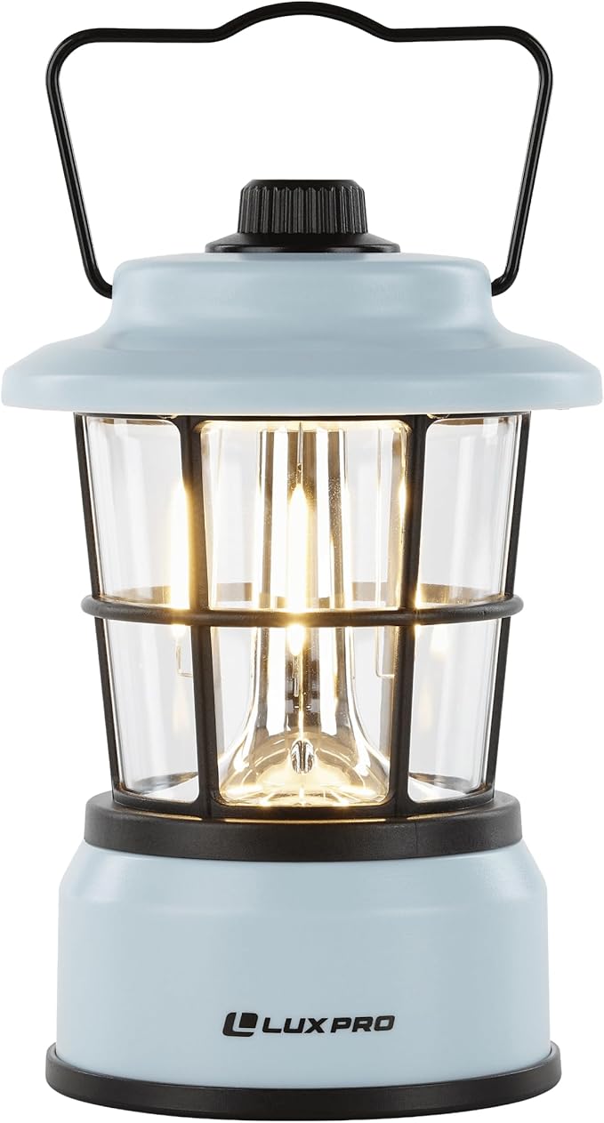 LUXPRO Retro LED Lantern - Battery-Powered Emergency Lantern - Water Resistant - Bright LED Lamp
