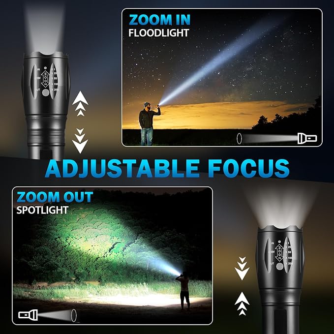 6Pack LED Flashlights High Lumens, 5Mode Tactical Flashlight for Home, Small Flashlights Powerful