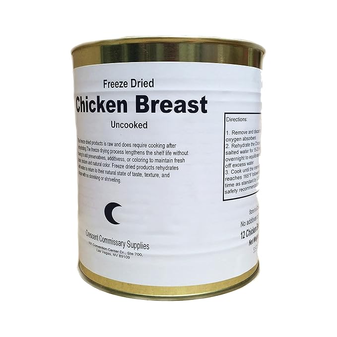 Freeze Dried Whole Chicken Breasts Can | Jarred and Packed Emergency Supply | Hunting, Survival