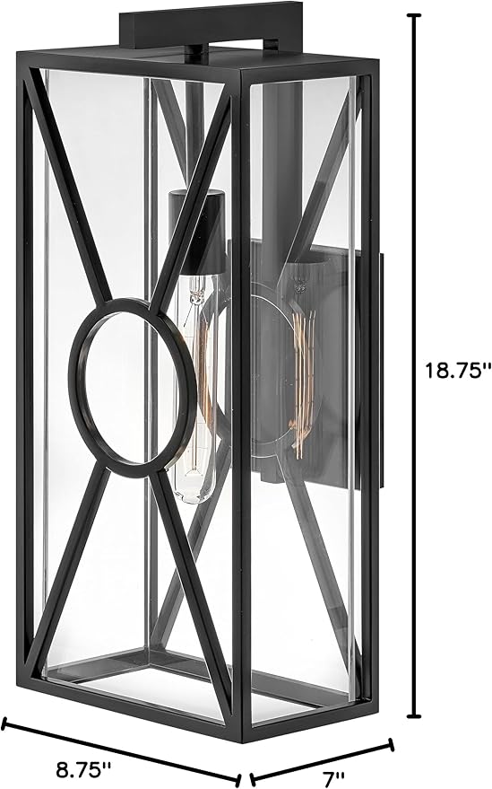 Hinkley Brixton Medium Wall Mount Outdoor Lantern - Composite, Anti-Fading, 1-Light, Transitional