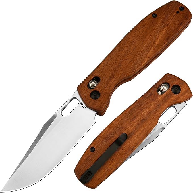 CJRB Prado Folding Pocket Knife 3.76" AR-RPM9 Sand Polish Steel Blade Rosewood Handle Crossbar Lock