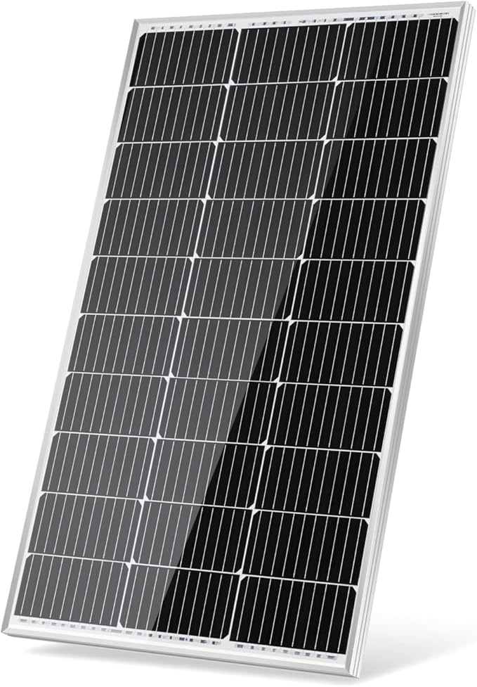 Traver Force Solar Panel 100 Watt 10BB Monocrystalline 12V Solar Panels for Home High Efficiency