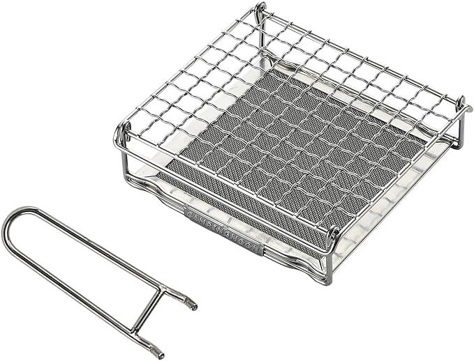 CAMPINGMOON Camping Toaster for Gas Stove Top Fire Grill Grid 304 Stainless Steel Bread Toasters