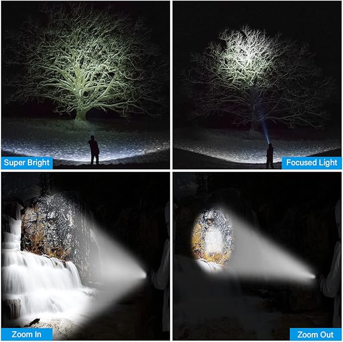 USB Rechargeable Flashlight, LED Magnetic Flashlights Super Bright Tactical Flashlights with Cob