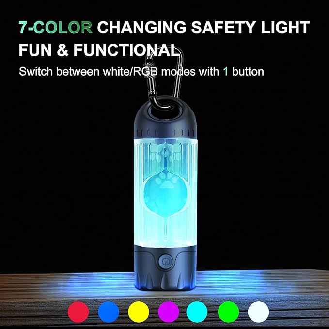 2-Pack Dog Poop Bag Holder with Flashlight 7-Color, USB-C Rechargeable doggie bag holder for leash