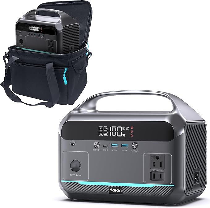 Portable Power Station, 288Wh (90,000mAh) LiFePO4 Battery, 350W (600W Peak) Power Bank with AC