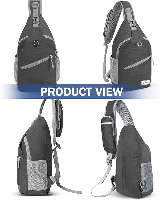 ZOMAKE Sling Bag,Small Crossbody Sling Backpack,Water Resistant Shoulder Daypack for Travel,Anti