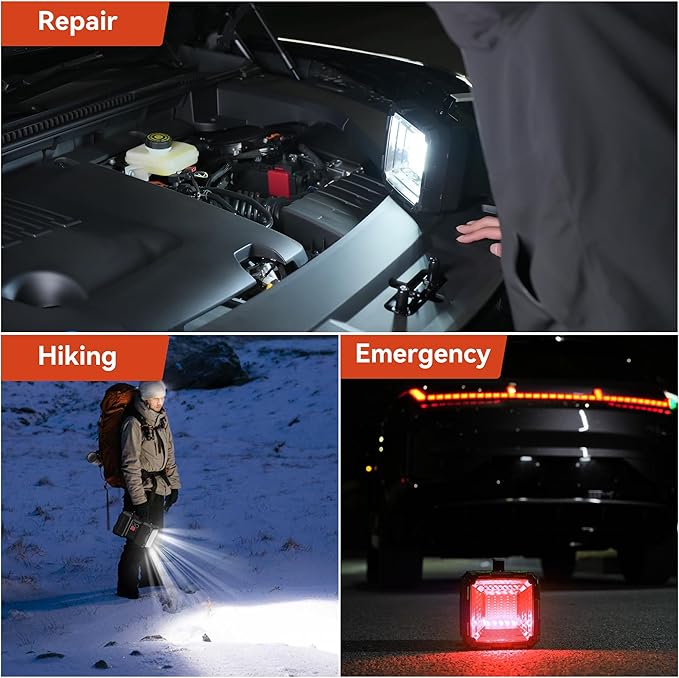 AlpsWolf Rechargeable Flashlight, LED Spotlight Flashlight 10000 Capacity 1200LM 20h Ultra-Long