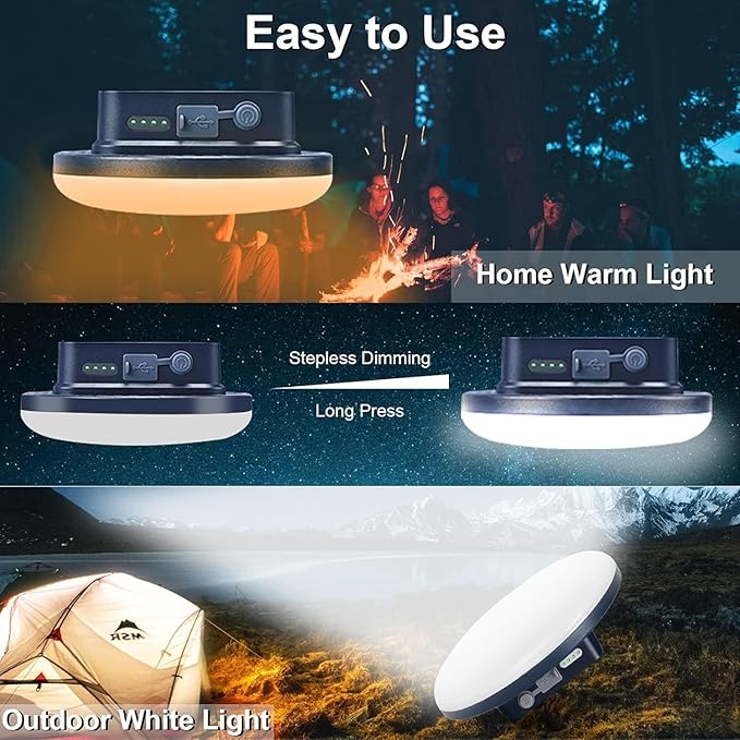 16500mAh 3000LM 3000K 6000K Flashlight Portable LED Camping Lantern Rechargeable Light 60W with