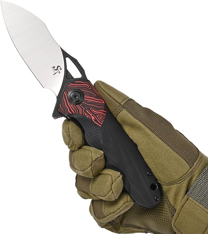 Sitivien ST154 Folding Knife, Sandvik 14C28N Steel Blade with G10 Handle,Chinese Zodiac Series EDC