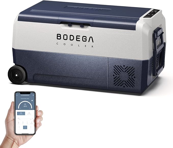 BODEGACOOLER 12 Volt Car Refrigerator,38 Quart Portable Truck Freezer,Electric Cooler Bluetooth