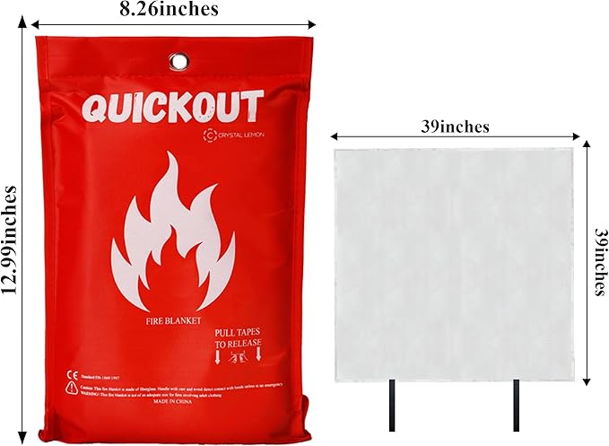 Fire Blanket, Fiberglass Survival Gear for Outdoor Situations, Emergency Retardant Blanket with