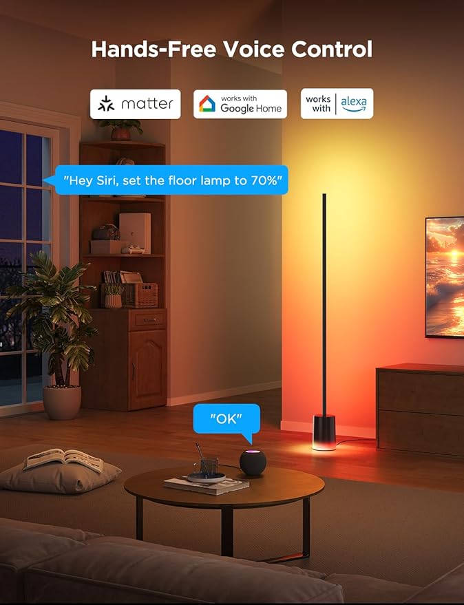 Govee Floor Lamp 2 with Matter, RGBIC, Warm Cool White LED, Alexa Compatible, 1725lm, Music Sync