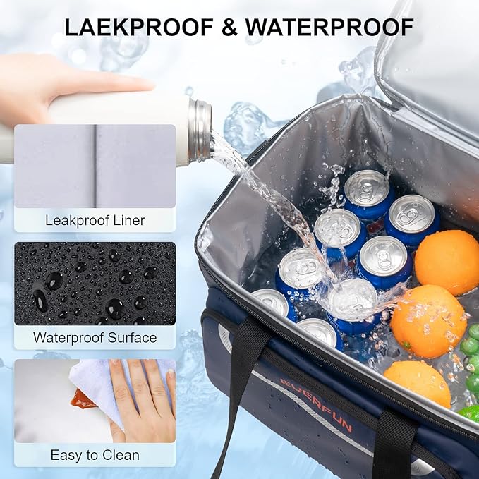 EVERFUN Small Cooler Lunch Box Mini Leak-Proof Soft Double Deck 24 Can Personal Insulated