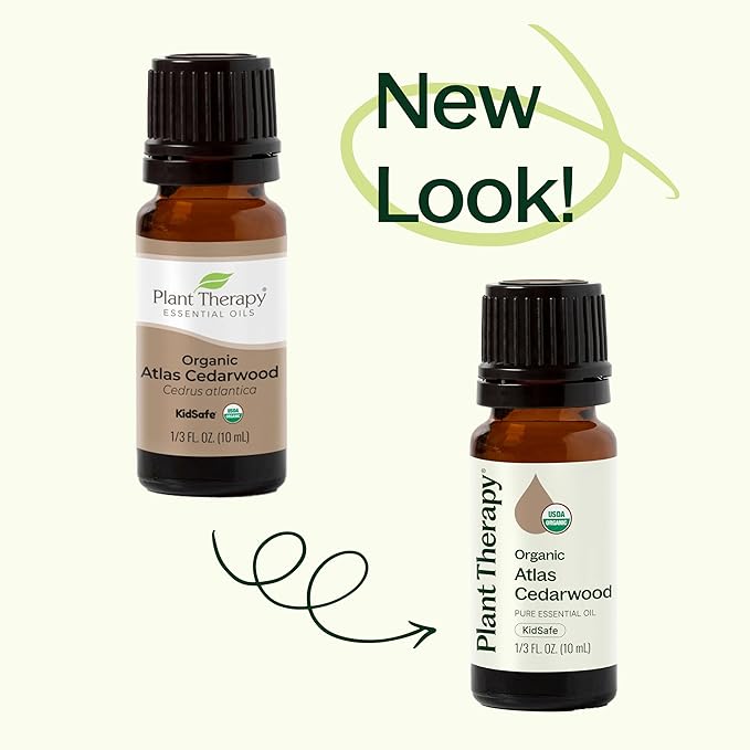 Plant Therapy Organic Atlas Cedarwood Essential Oil 100% Pure, USDA Certified Organic, Undiluted