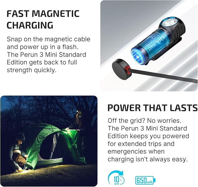 OLIGHT Perun 3 Mini Headlamp 1250 Lumens LED Head Flashlight,Rechargeable Headlight with Red Light