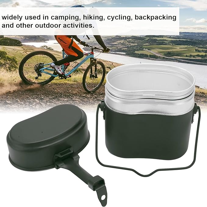 Military Mess Tin, Aluminium 180??Temperature Resistant Military Lunch Box Cookware Mess Kit Pots