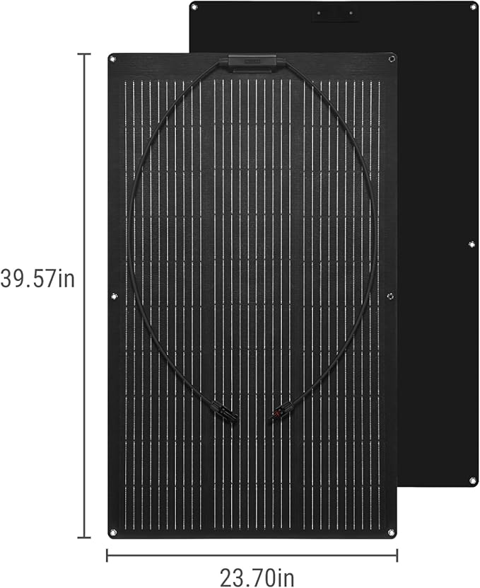 Newpowa 100W Flexible Solar Panel Portable Bendable 12 Volts 10BB Mono Cell for Uneven Surfaces